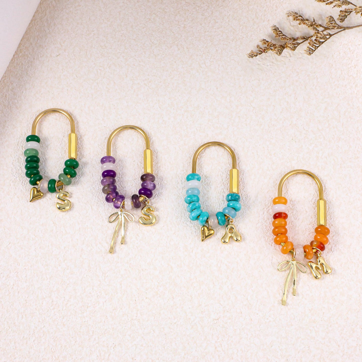 Custom keychain, personalized bag charm, initial and birthstone keychain, handbag accessory, bridesmaid gift, Christmas gift for her
