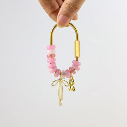 Custom keychain, personalized bag charm, initial and birthstone keychain, handbag accessory, bridesmaid gift, Christmas gift for her