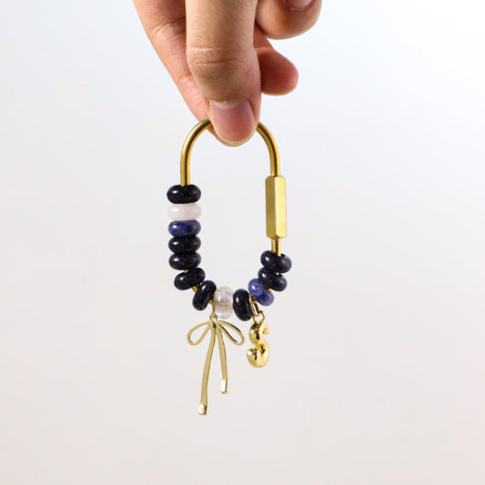 Personalized Birthstone Bag Charm, Custom Month Crystal Keychain, Beaded Purse Charm, Cute Handbag Accessory Gift for Women