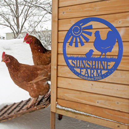 Custom Chicken Sign - Personalized Chicken Farm Sign