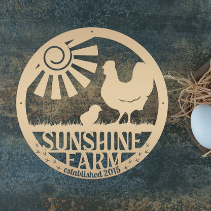 Custom Chicken Sign - Personalized Chicken Farm Sign