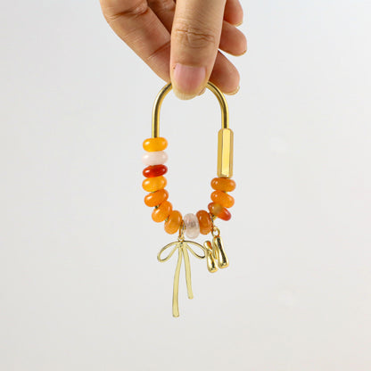 Personalized Birthstone Bag Charm, Custom Month Crystal Keychain, Beaded Purse Charm, Cute Handbag Accessory Gift for Women