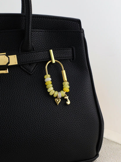 Personalized Birthstone Bag Charm, Custom Month Crystal Keychain, Beaded Purse Charm, Cute Handbag Accessory Gift for Women