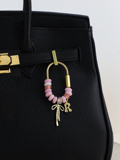 Personalized Birthstone Bag Charm, Custom Month Crystal Keychain, Beaded Purse Charm, Cute Handbag Accessory Gift for Women