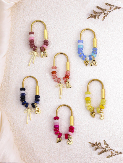 Personalized Birthstone Bag Charm, Custom Month Crystal Keychain, Beaded Purse Charm, Cute Handbag Accessory Gift for Women
