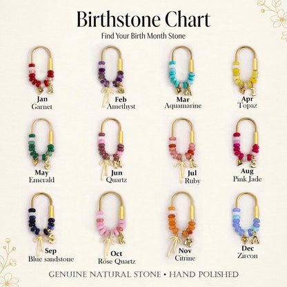 Personalized Birthstone Bag Charm, Custom Month Crystal Keychain, Beaded Purse Charm, Cute Handbag Accessory Gift for Women