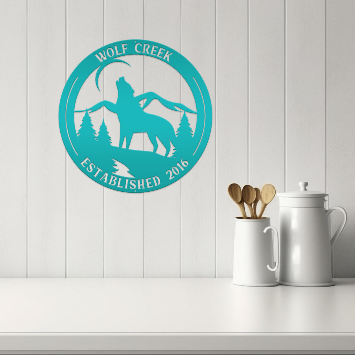 Custom Wolf Sign, Wolf In The Wild Sign, Howling Wolf
