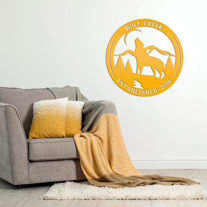 Custom Wolf Sign, Wolf In The Wild Sign, Howling Wolf