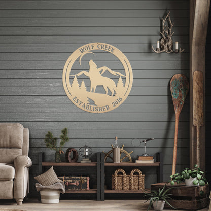 Custom Wolf Sign, Wolf In The Wild Sign, Howling Wolf