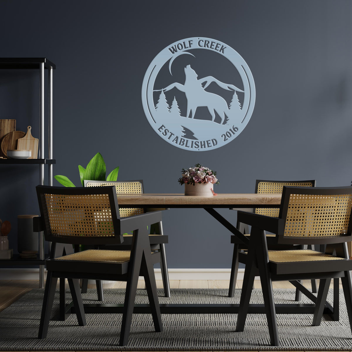 Custom Wolf Sign, Wolf In The Wild Sign, Howling Wolf