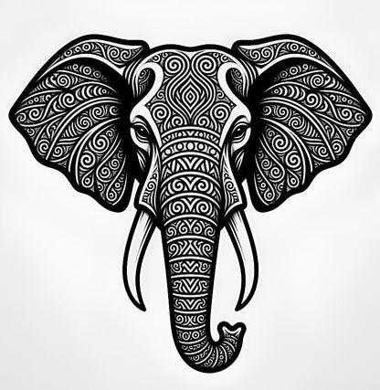 Mandala Elephant Wall Art Metal, Bohemian Animal Decor, Tribal Elephant Wall Hanging
