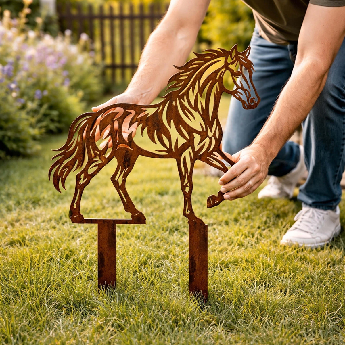 Custom Farm Animal Metal Stakes Yard Art Set Rustic Garden Decor Gift