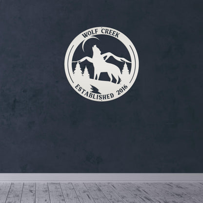 Custom Wolf Sign, Wolf In The Wild Sign, Howling Wolf
