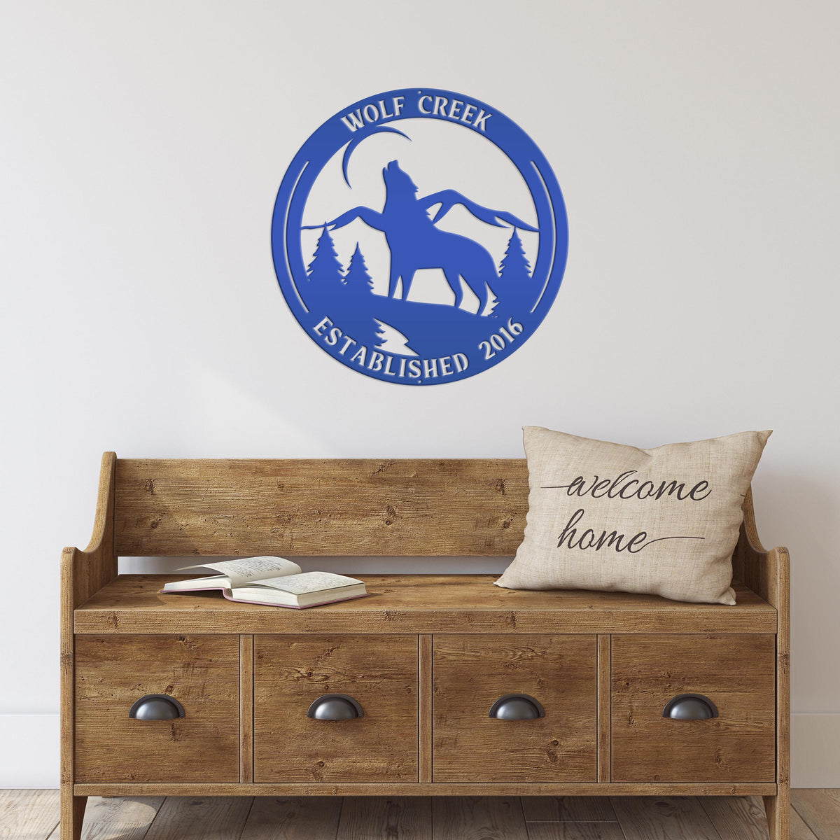 Custom Wolf Sign, Wolf In The Wild Sign, Howling Wolf