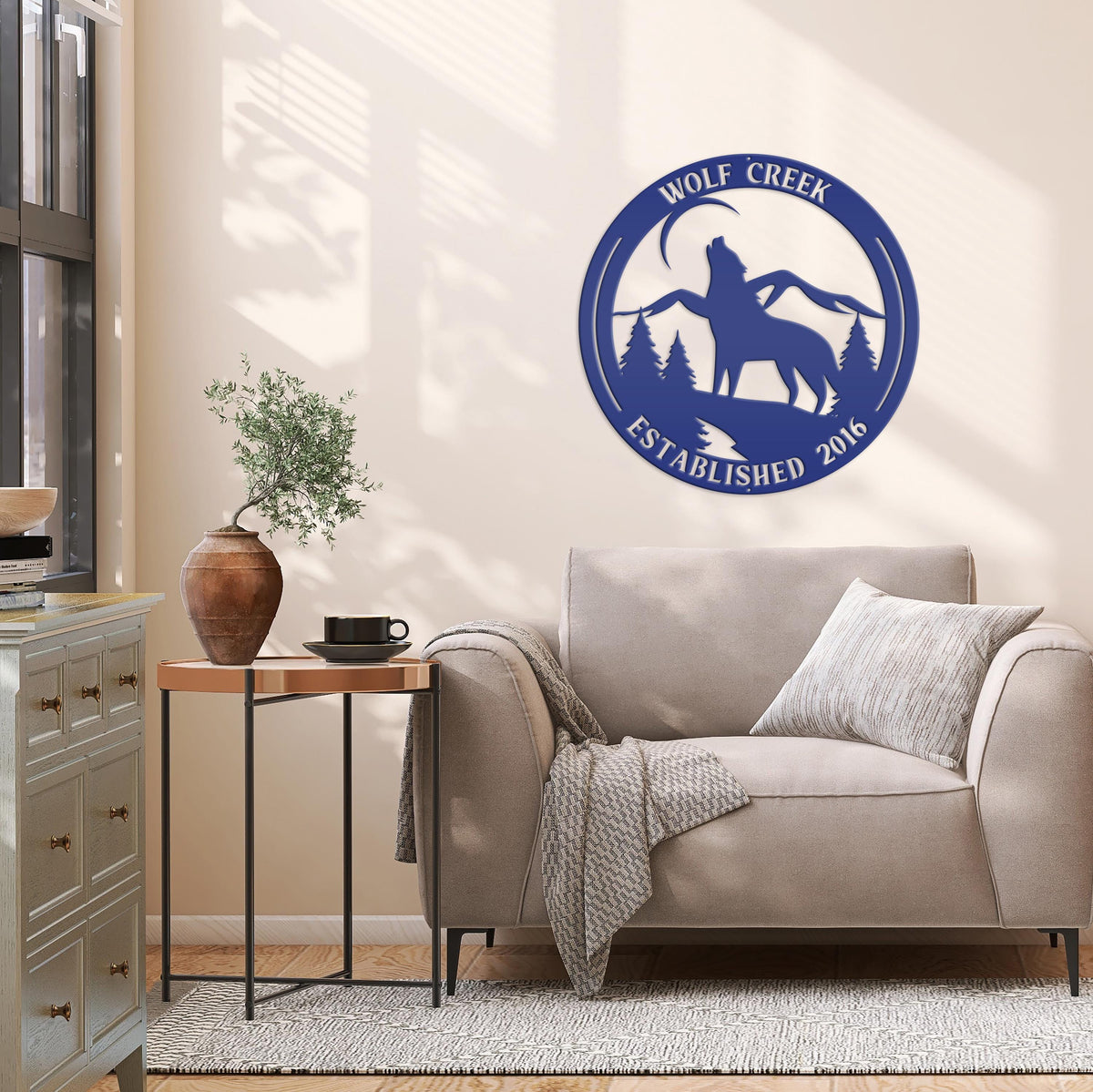 Custom Wolf Sign, Wolf In The Wild Sign, Howling Wolf