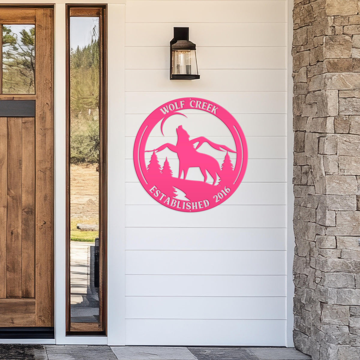 Custom Wolf Sign, Wolf In The Wild Sign, Howling Wolf