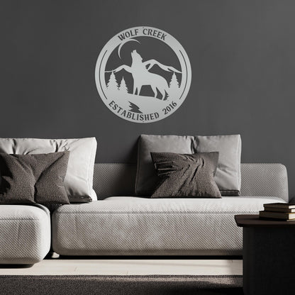 Custom Wolf Sign, Wolf In The Wild Sign, Howling Wolf