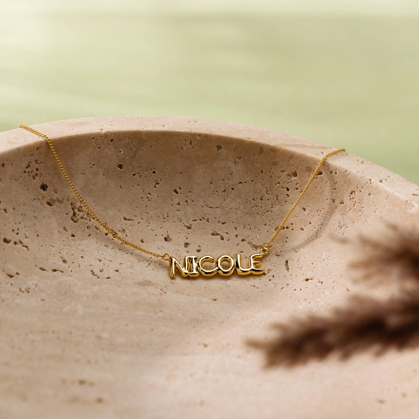 Personalized Bubble Name Necklace, Tiny Balloon Name Necklace, Custom Letter Necklace, Gift for her, Bridesmaid Gift, Christmas Gift for Mom