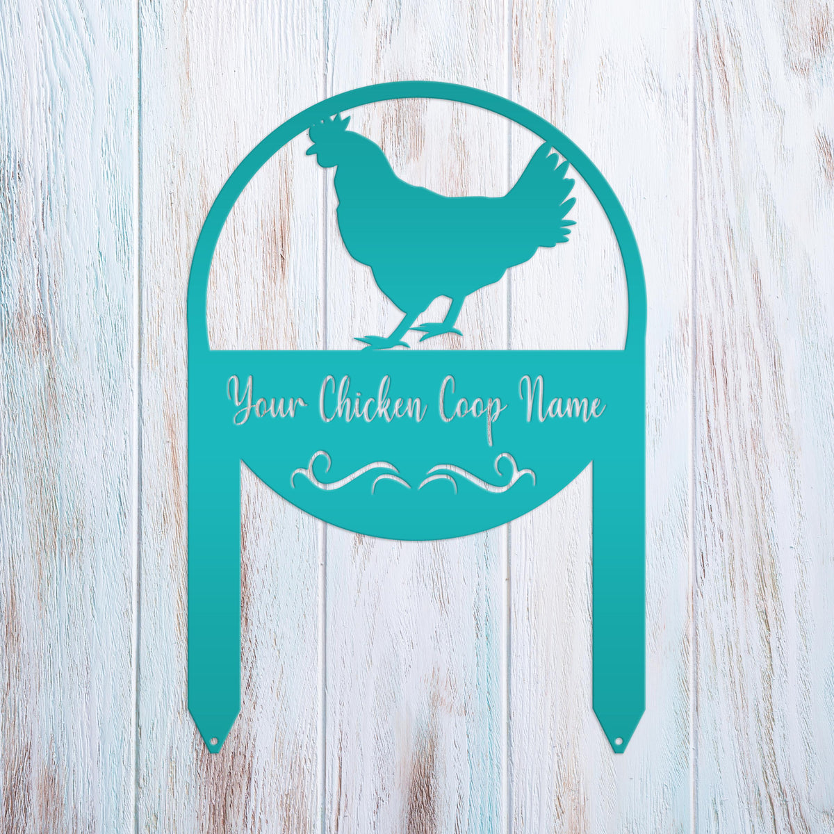 Custom Chicken Farm Metal Yard Stake - Animal Garden Decoration - Farmhouse Lawn Ornament - Rustic Decor - Personalized Chicken Coop Sign