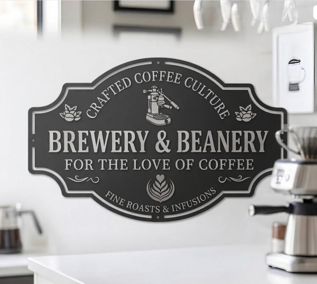 Coffee Bar LED Metal Sign, Modern Cafe Wall Decor for Home Coffee Station