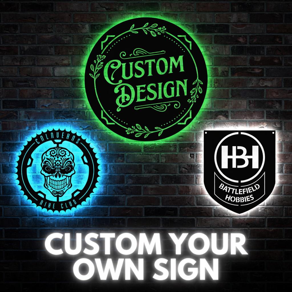 Custom LED Metal Sign, Personalized Neon Style Wall Decor for Gaming Room or Business Logo