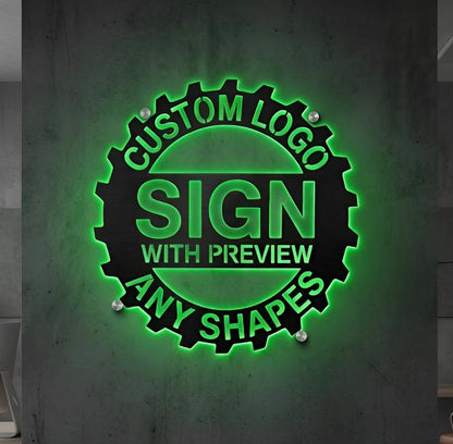Custom LED Metal Sign, Personalized Neon Style Wall Decor for Gaming Room or Business Logo