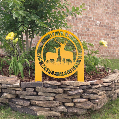 Personalized Deer Address Yard Stake - Custom Deer Sign