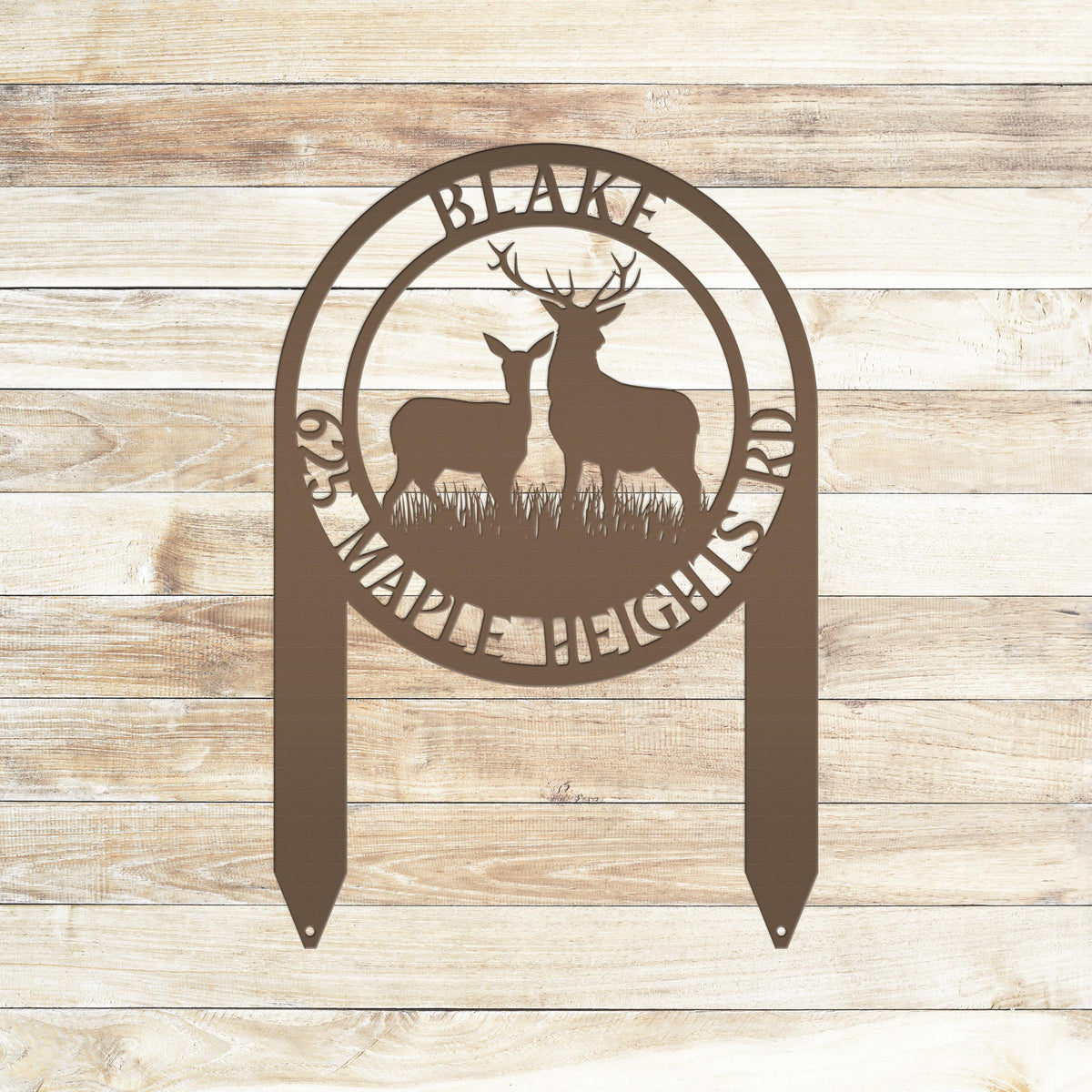 Personalized Deer Address Yard Stake - Custom Deer Sign