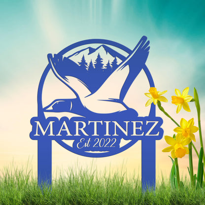 Custom Duck Hunting Metal Lawn Sign - Your name Lawn Sign