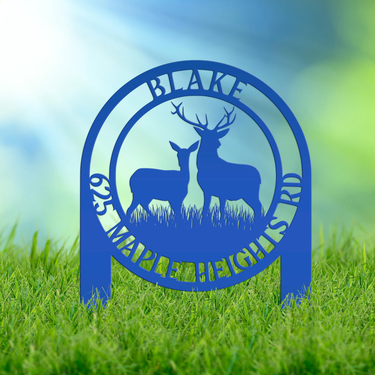 Personalized Deer Address Yard Stake - Custom Deer Sign