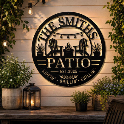 Personalized Outdoor LED Sign, Custom Patio Name Metal Wall Decor, Housewarming Gift for Families