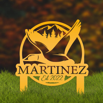 Custom Duck Hunting Metal Lawn Sign - Your name Lawn Sign