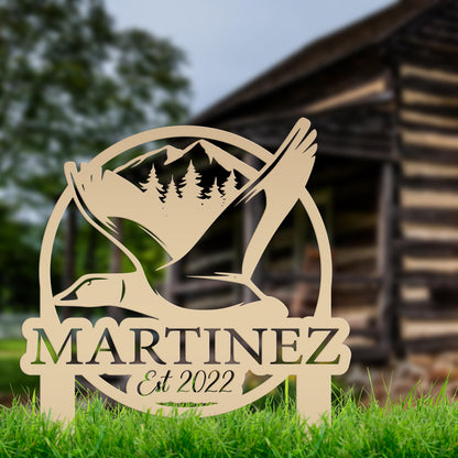 Custom Duck Hunting Metal Lawn Sign - Your name Lawn Sign
