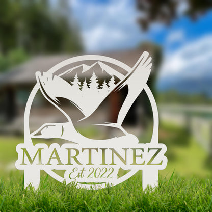 Custom Duck Hunting Metal Lawn Sign - Your name Lawn Sign