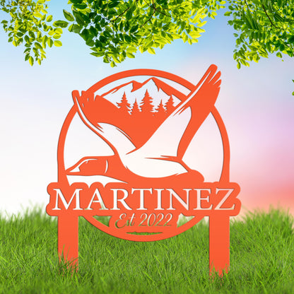 Custom Duck Hunting Metal Lawn Sign - Your name Lawn Sign