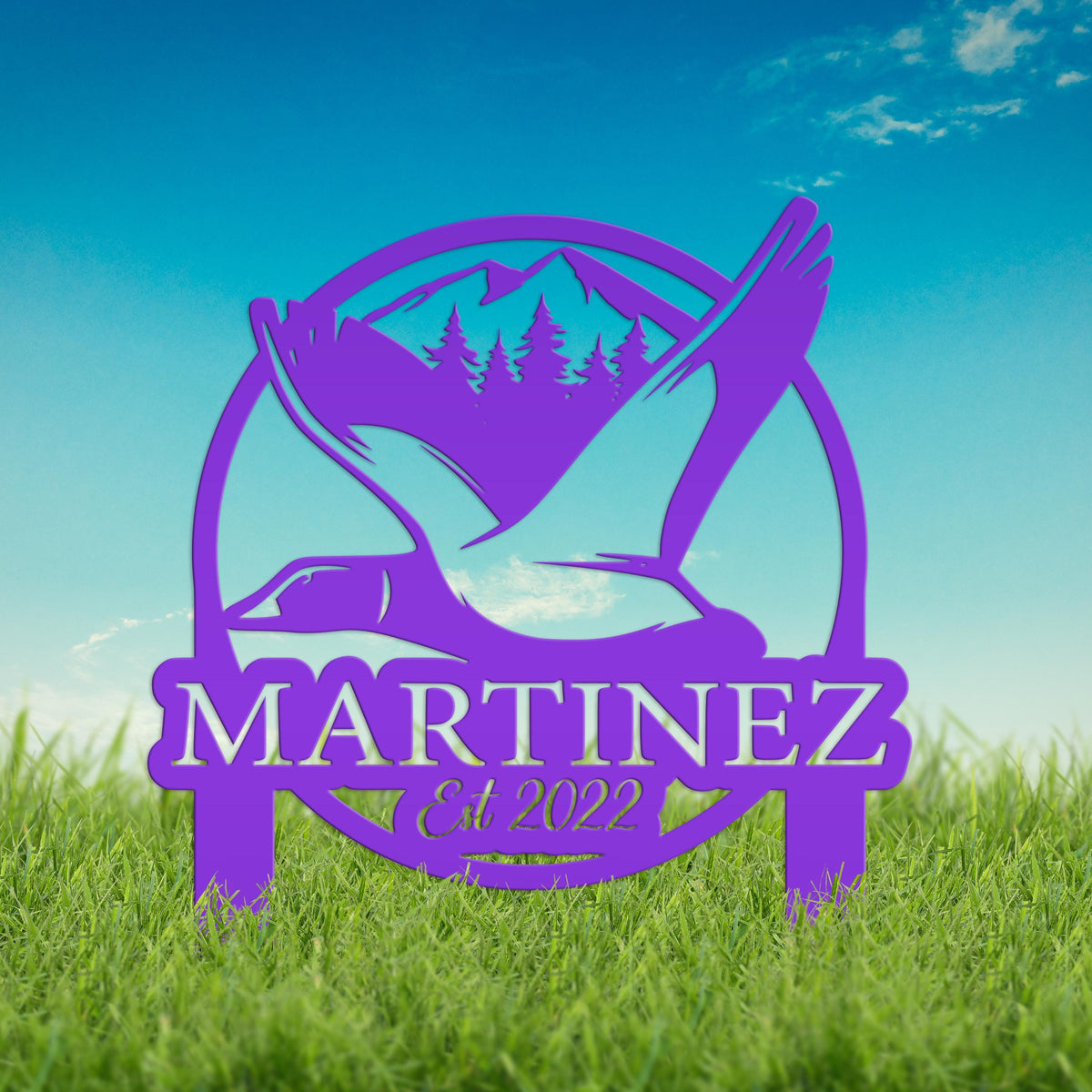 Custom Duck Hunting Metal Lawn Sign - Your name Lawn Sign