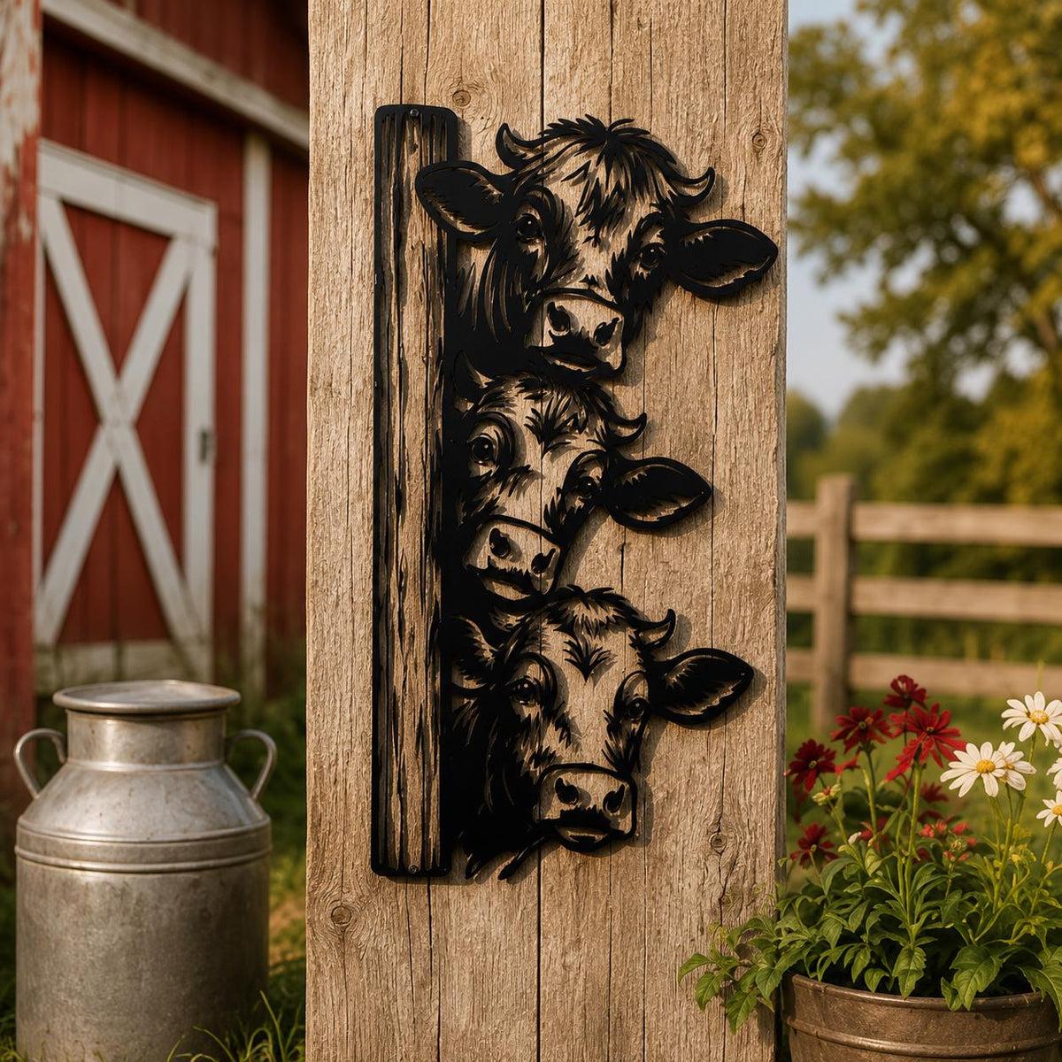 Farm Animal Metal Wall Art, Duck Horse Goat and Cow Decor for Barn, Porch or Country Home