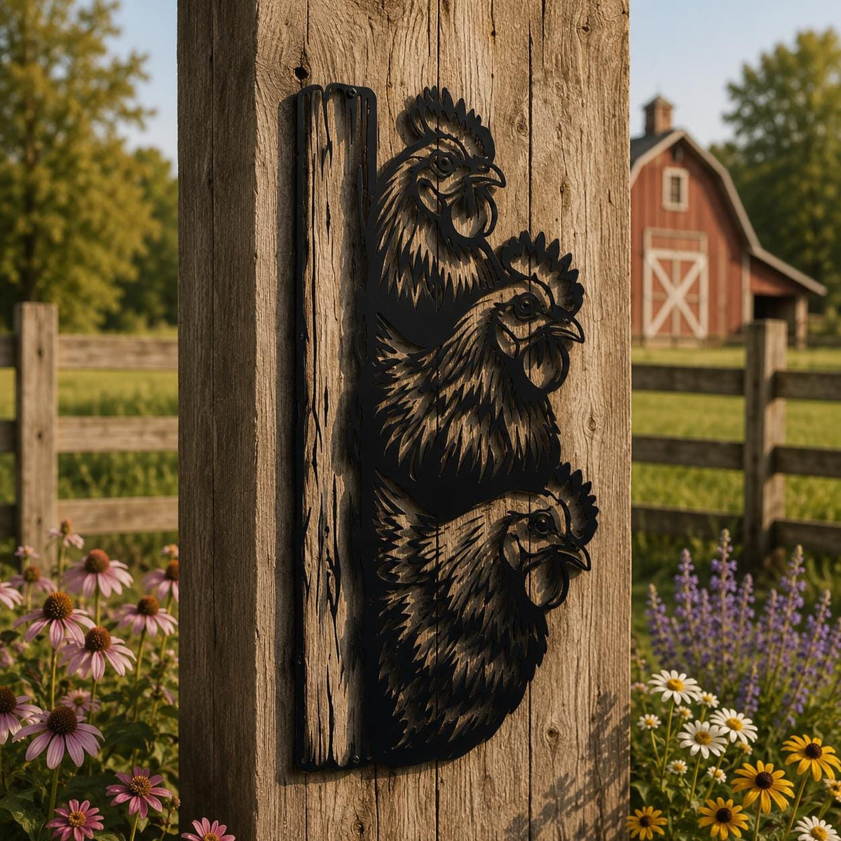 Farm Animal Metal Wall Art, Duck Horse Goat and Cow Decor for Barn, Porch or Country Home