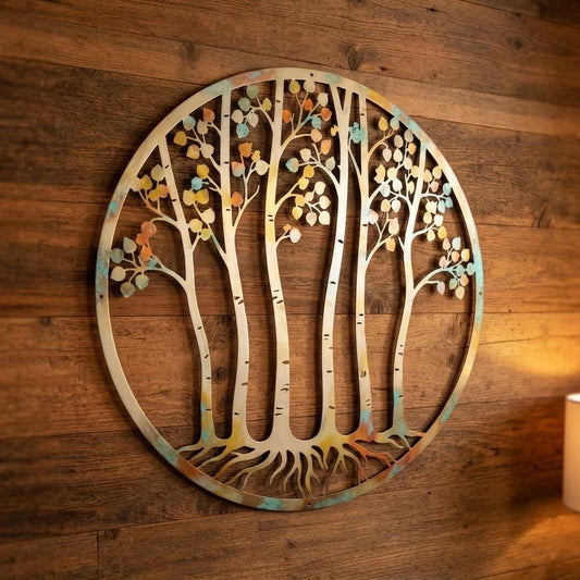 Birch Tree Metal Wall Art - Forest Wall Decor - Nature Metal Sign - Rustic Woodland Decor, Tree Wall Art, Cabin Decor