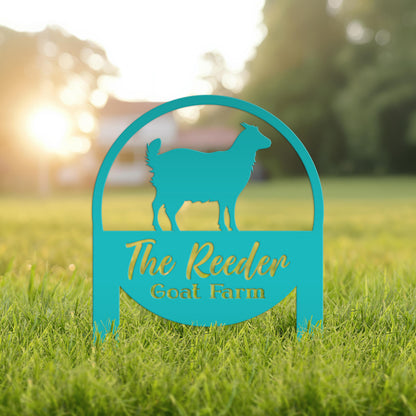 Goat Farm Metal Yard Stake - Charming Farmhouse Decoration - Rustic Country Farming Sign - Unique Personalized Lawn Art - Housewarming Gifts