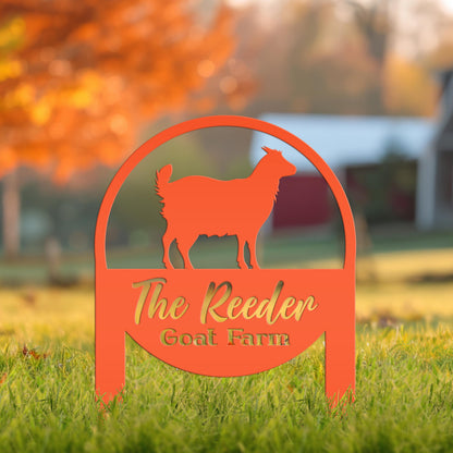 Goat Farm Metal Yard Stake - Charming Farmhouse Decoration - Rustic Country Farming Sign - Unique Personalized Lawn Art - Housewarming Gifts