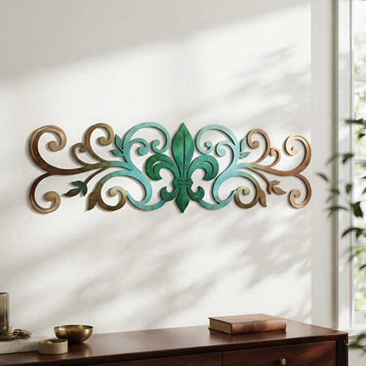 Fleur de Lis Metal Wall Art, French Country Decor, New Orleans Home Decoration