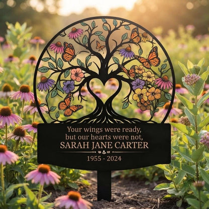 Butterfly Memorial Sign, Personalized Metal Garden Stake, Bereavement Gift