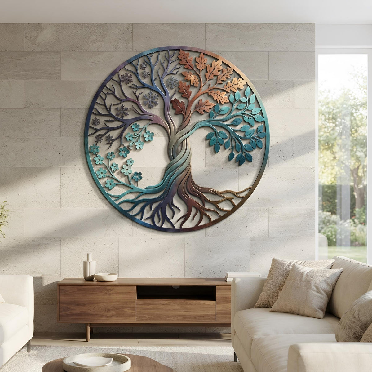 Colorful Tree Metal Wall Art, Nature Inspired Decor, Modern Botanical Wall Art