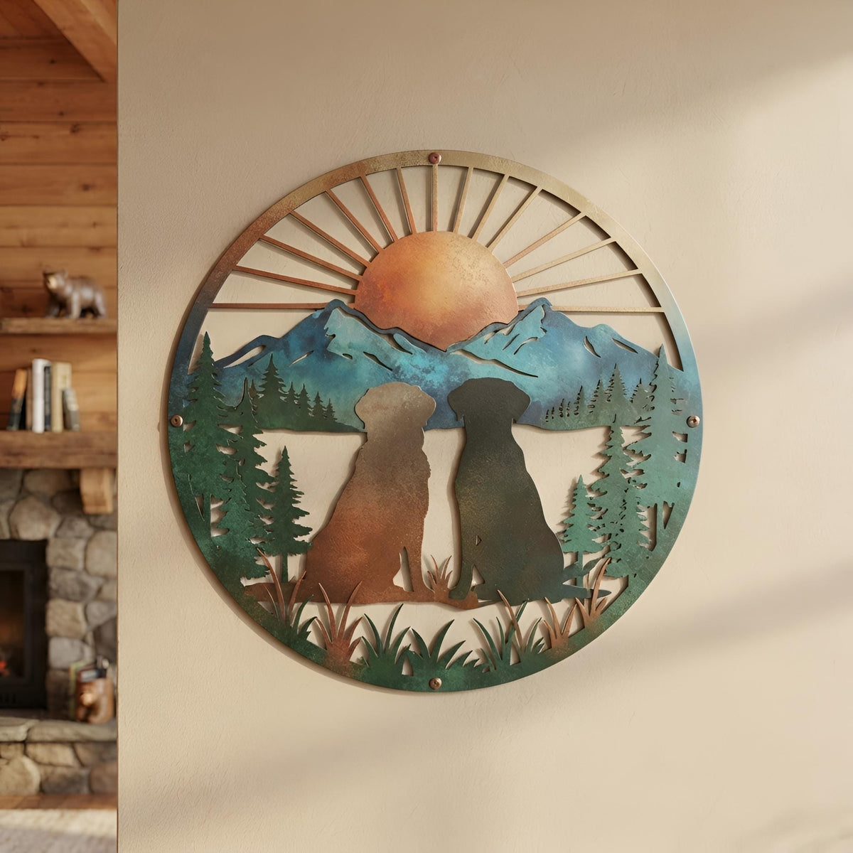 Labrador Metal Wall Art - Dog Wall Decor - Mountain Cabin Decor - Rustic Metal Sign, Dog Lover Gift, Outdoor Adventure Decor