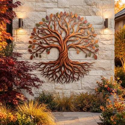Autumn Tree Metal Wall Art - Tree of Life Decor - Fall Metal Wall Decor - Outdoor Wall Art, Garden Decor, Nature Lover Gift