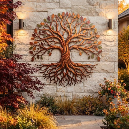 Autumn Tree Metal Wall Art - Tree of Life Decor - Fall Metal Wall Decor - Outdoor Wall Art, Garden Decor, Nature Lover Gift
