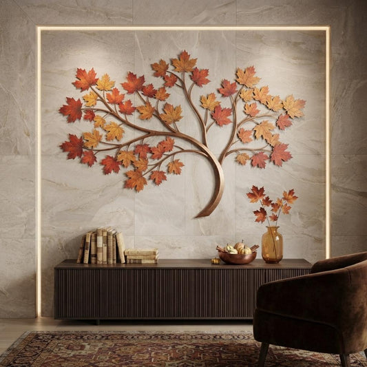Ginkgo Leaf Metal Wall Art - Botanical Metal Wall Decor - Ginkgo Branch Wall Art - Modern Home Decor, Nature Wall Art, Living Room Decor