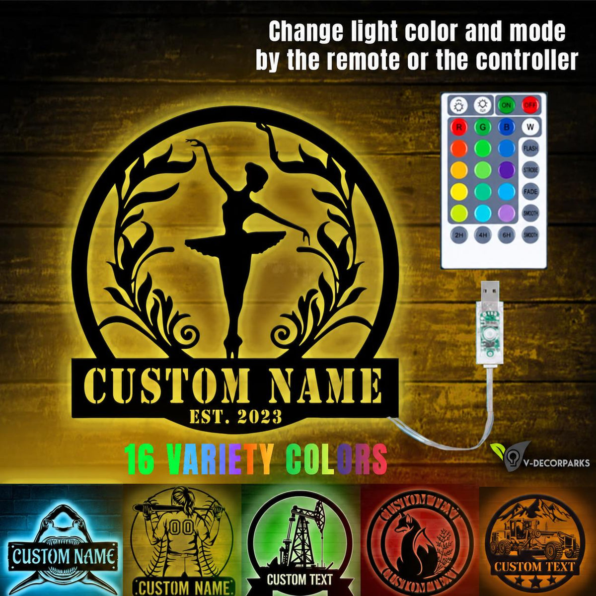 Personalized Hockey Wall Light, Custom Jersey Name and Number Sign, LED Sports Room Decor, Hockey Player Gift
